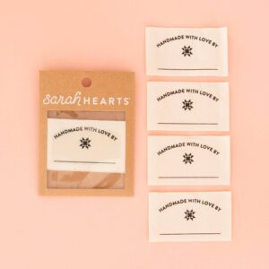 handmade with love organic cotton write in quilt labels
