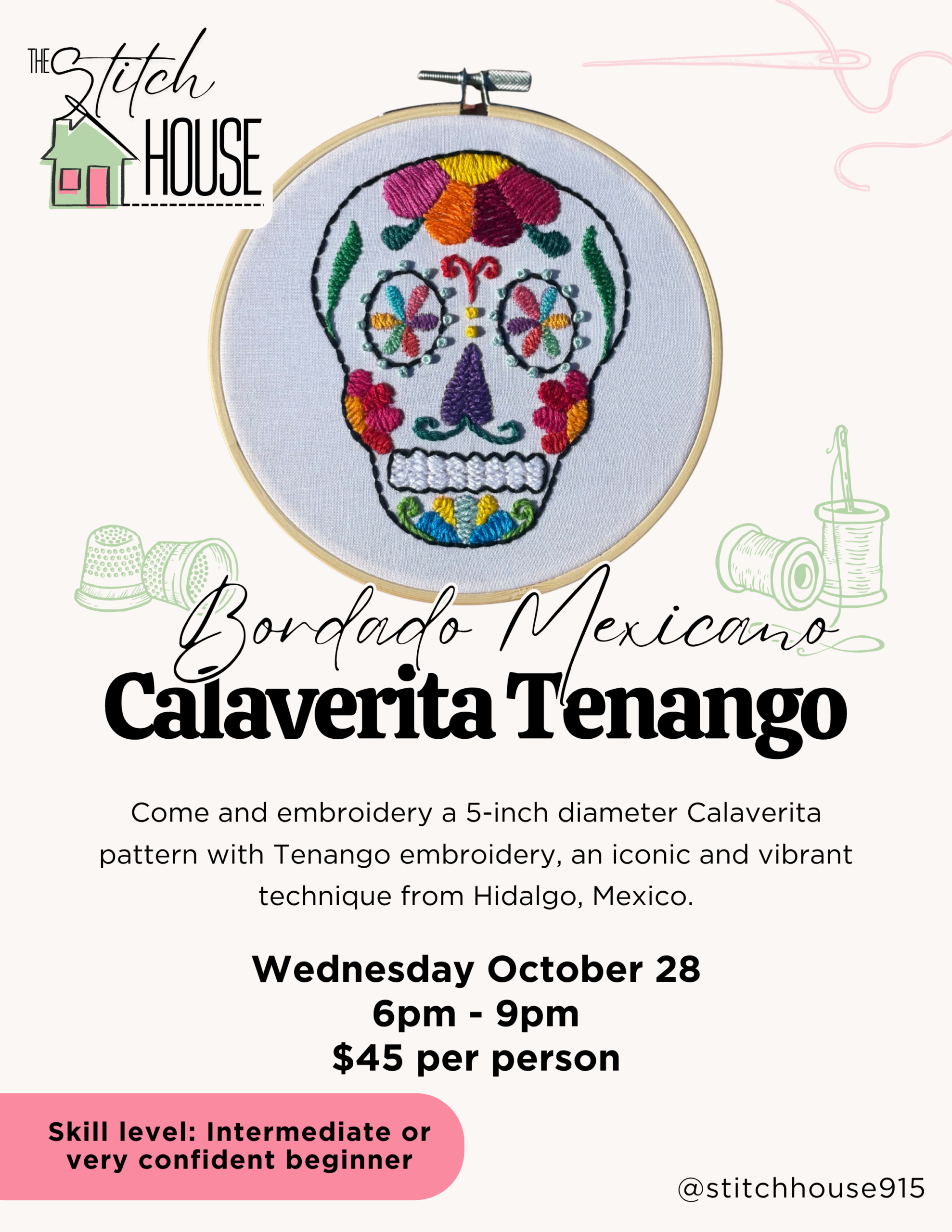 Bordado Mexicano: Calaverita Tenango