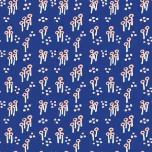 Garden Glory Mini Mushrooms - Blue - PBS Fabrics
