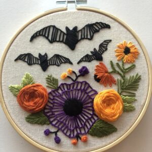 Botanicals Bats DIY Hand Embroidery Kit by CushiCushi915