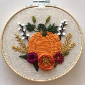 Fall Botanicals & Pumpkin DIY Hand Embroidery Kit by CushiCushi915